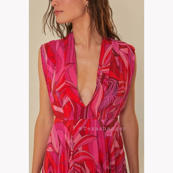 NWT Farm Rio Endless Summer V Neck Midi Dress S Small - Picture 7 of 16